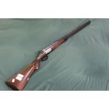 12B C.H Crawford side by side double trigger hammer gun with 30" barrels, overall 46 1/2", length of