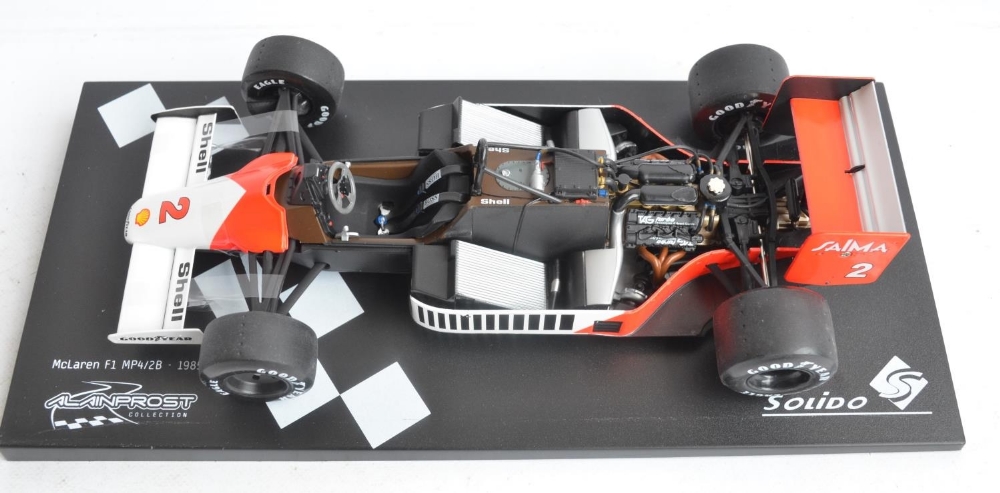 Boxed Solido 1/18 diecast Alain Prost Collection 141281 McLaren TAG Turbo MP4/2 highly detailed - Image 2 of 4
