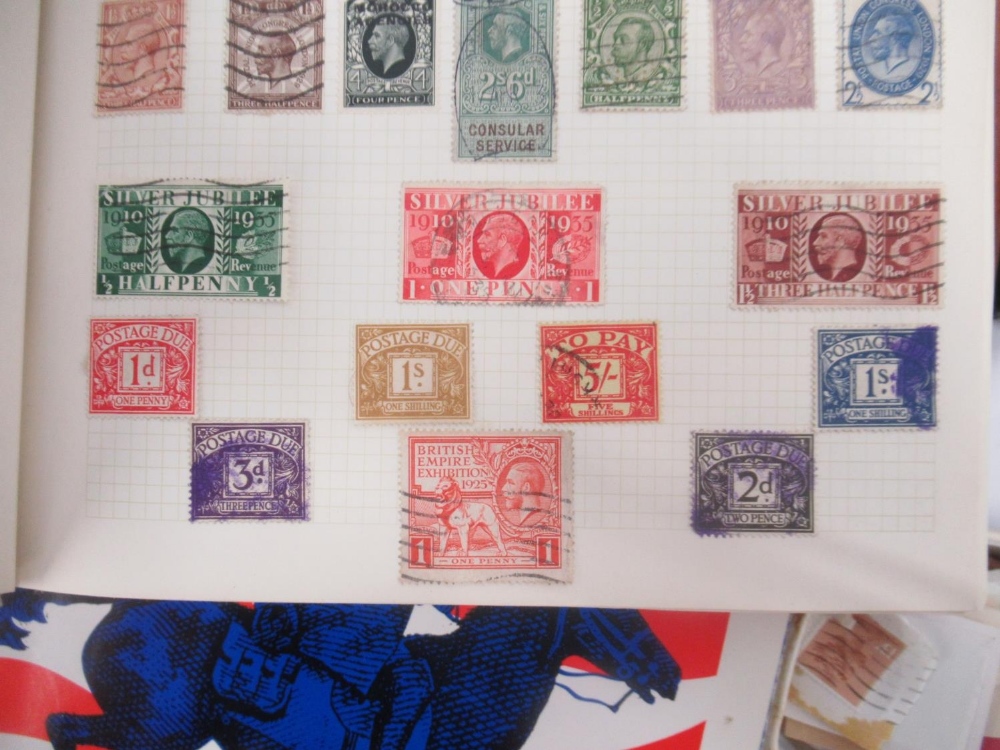 Red The Derwent Stamp Album cont. 4 used penny reds, GB & mixed International stamps, blue The - Image 6 of 11