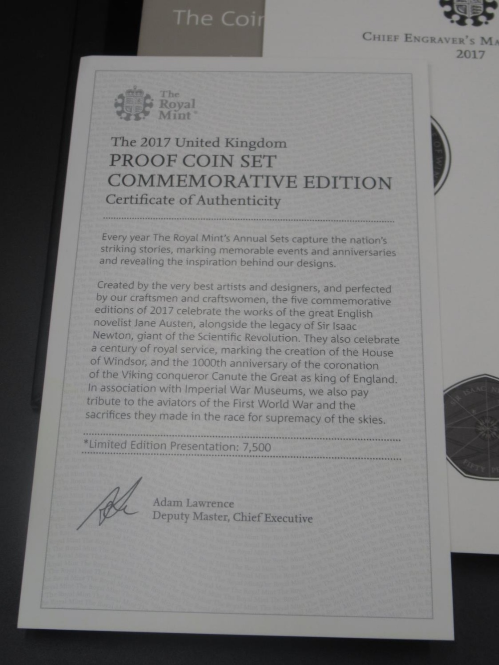 The Royal Mint - The 2017 United Kingdom Proof Coin Set Commemorative Edition five coin set, Limited - Bild 2 aus 3