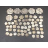 Collection of Queen Victoria Crowns, Florins, Shillings, Six pence and Three pence, some with