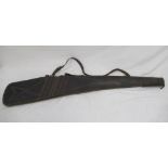 Hawk Eye wool-lined leather gun slip with decorative stitching, with zip in good working order. With