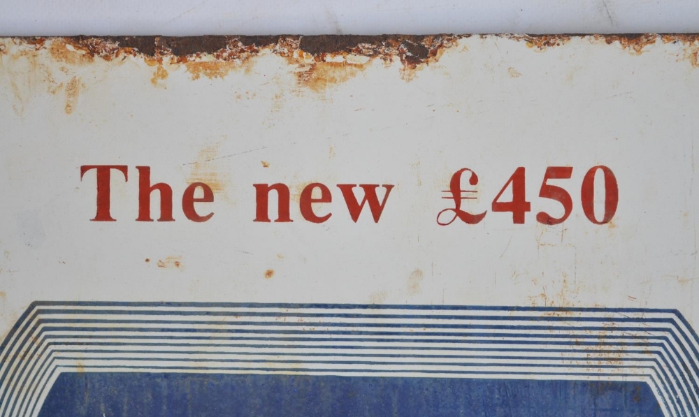 WITHDRAWN Enamel steel plate advertising sign for The New £450 Daimler 15, 38x61cm - Bild 2 aus 6