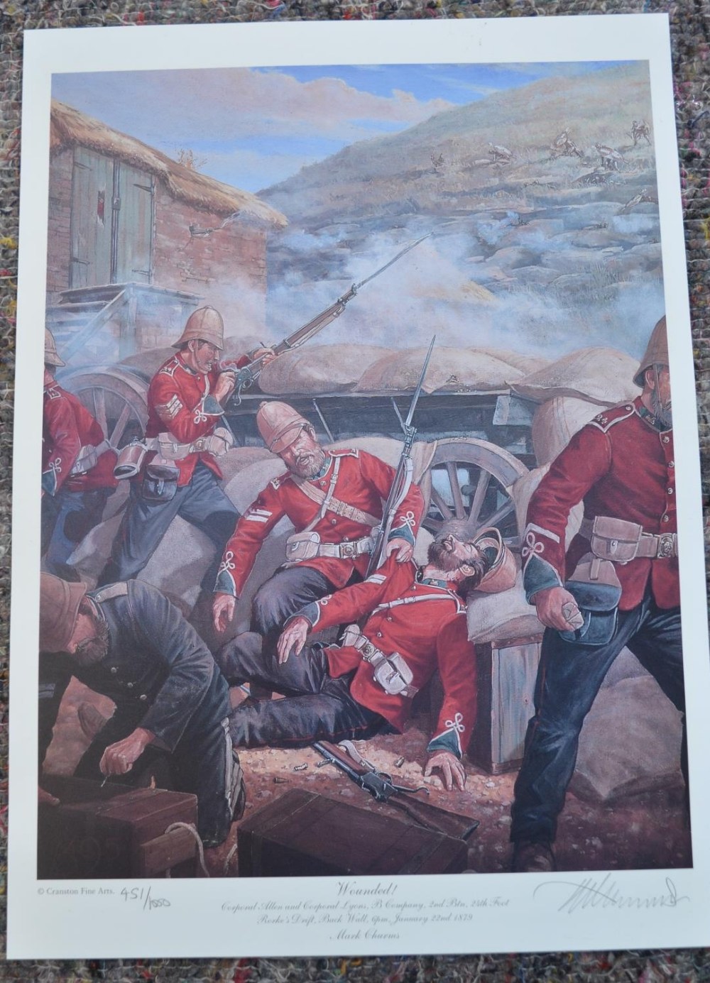 Three limited edition Zulu Wars related prints by Mark Churns to include 'Pinned Like Rats in a - Image 6 of 6