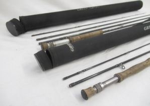 A pair of Greys three-section fly fishing rods. To include a GRXi 10' 7/8 in very good condition,