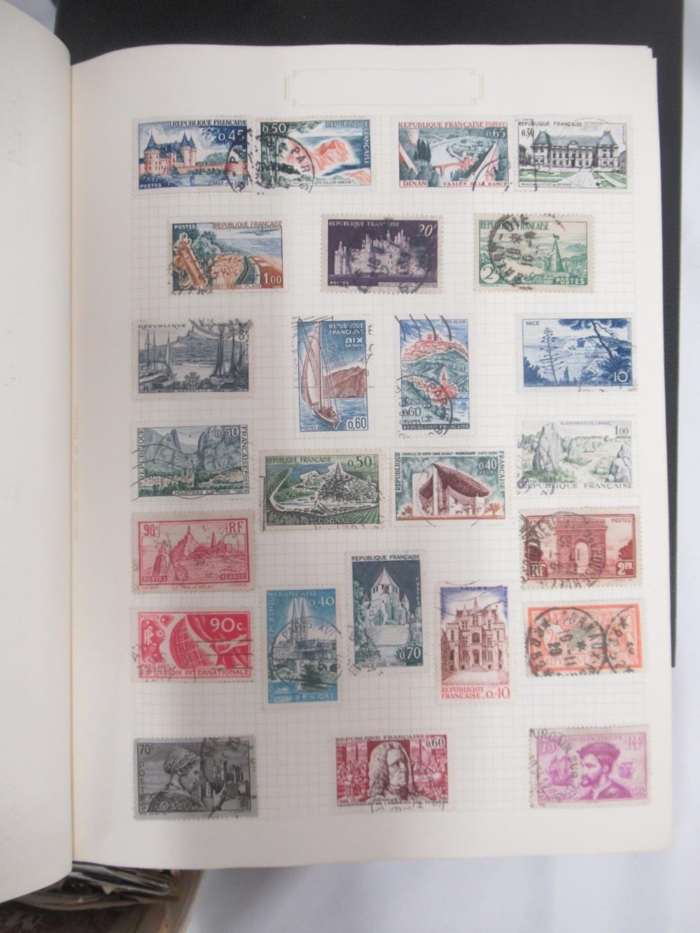 Red The Derwent Stamp Album cont. 4 used penny reds, GB & mixed International stamps, blue The - Image 8 of 11