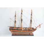 Well built wooden plank on frame static model of HMS Surprise, likely from the 1/75 scale Mamoli ki