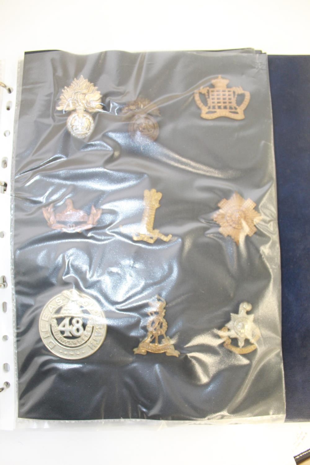 Two folders containing collection of medals and badges, incl. King's Royal Hussars, The Blues and - Image 2 of 4