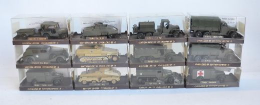 Twelve limited edition 1/50 scale 'Overlord 89' diecast WWII military vehicles from Solido. Models
