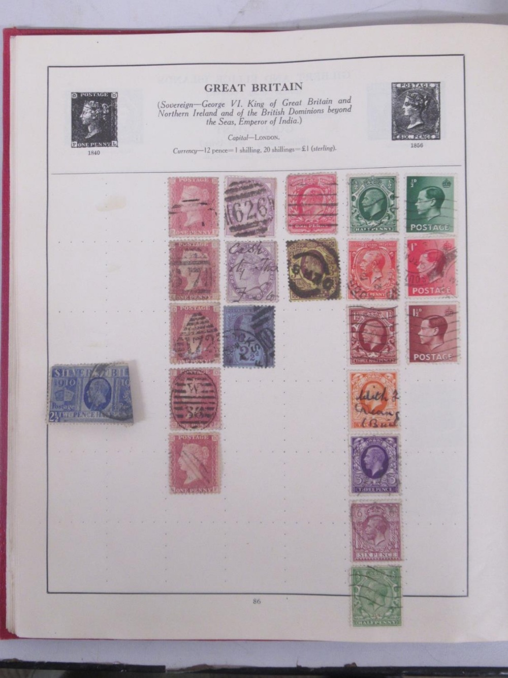 The Strand Stamp Album cont. 5 used penny reds, red and green folders cont. c20th British stamps, - Bild 5 aus 14