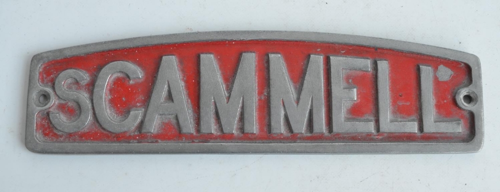 Scammell relief cast metal radiator/bonnet plaque (30.5x8.4cm)