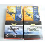 Four 1/72 scale WWII era diecast model aircraft models from The Corgi Aviation Archive range to