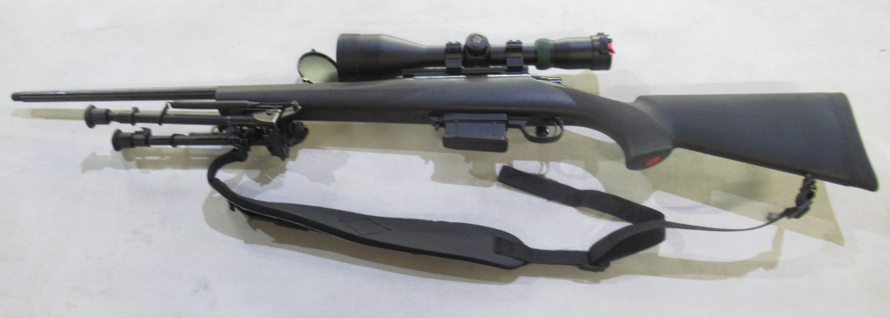 Howa model 1500 .243 calibre bolt action rifle. With Nikko Sterling scope and Allen shoulder