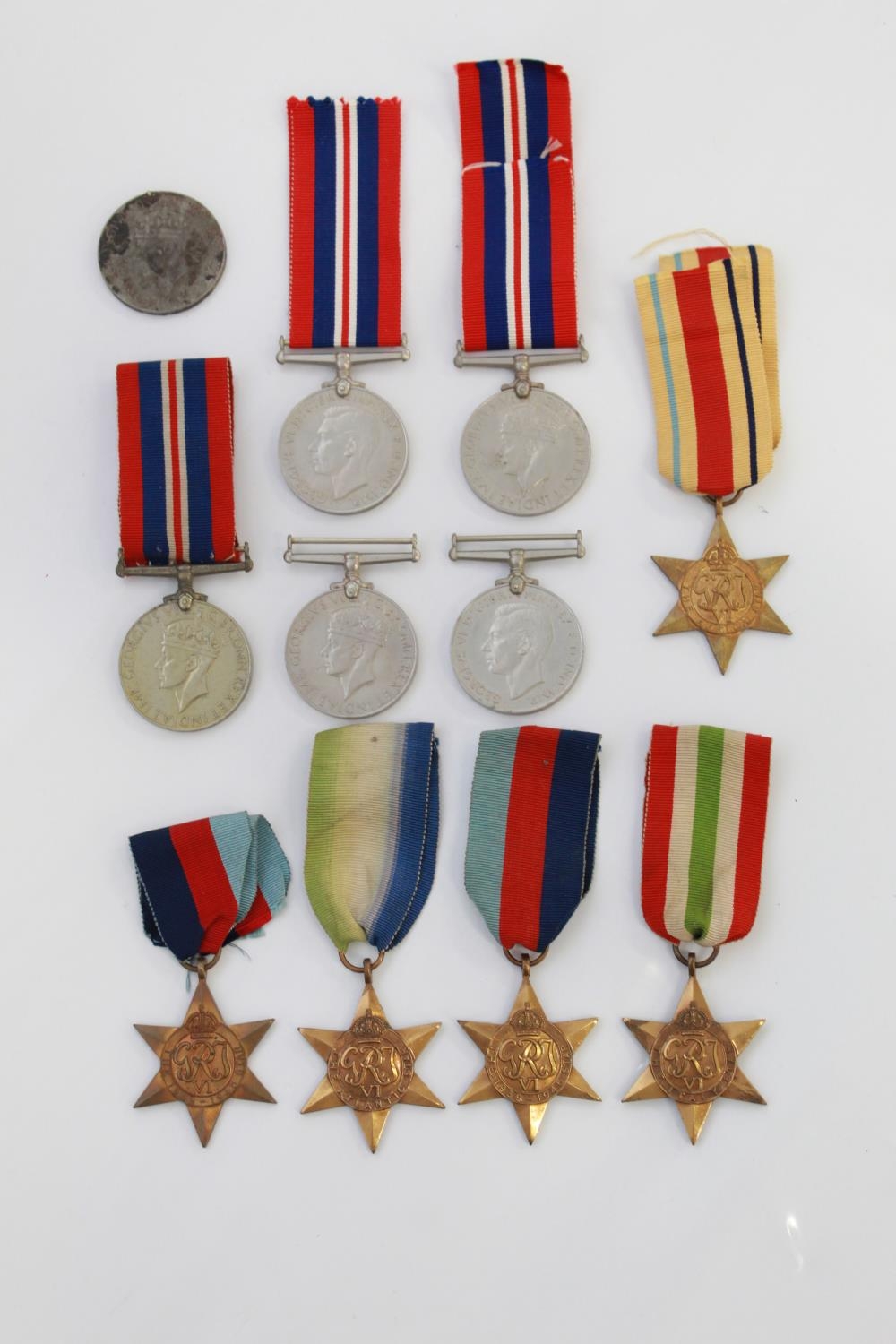 1939-49 Star(2) Atlantic Star. Italy Star. Africa Star. Defence Medal(2)War Medal 1939-45(4)