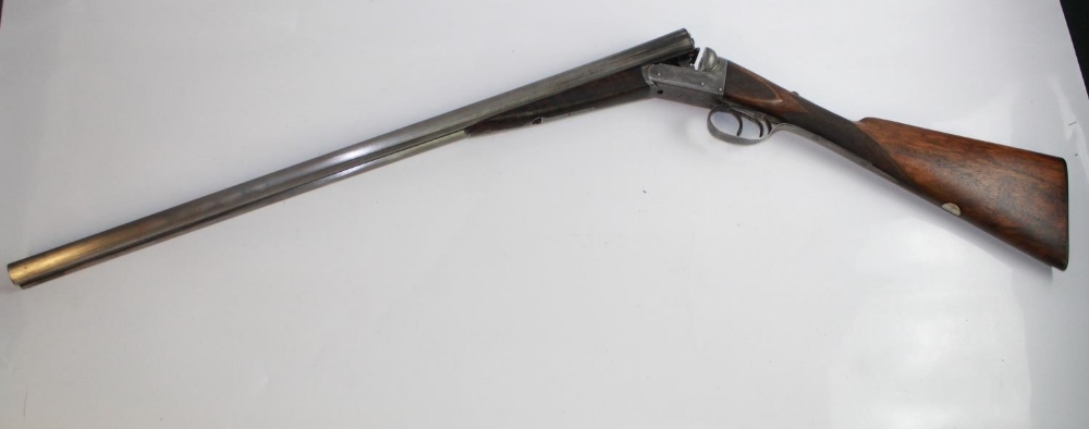 W. Richards 12 bore double barrel Shotgun. (out of proof) 28ins barrel, 14ins length of pull. Serial