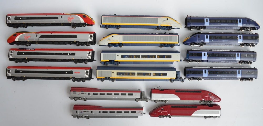 Collection of OO and HO gauge high speed train models (all unboxed) to include Hornby OO South