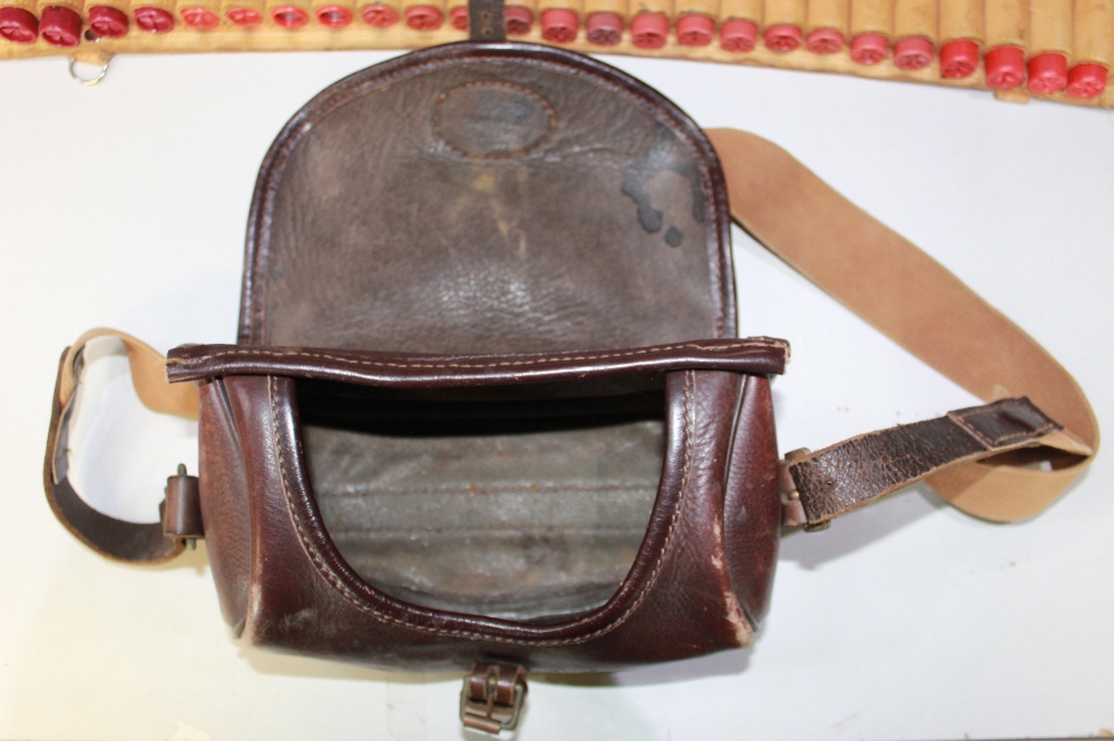 25 loop leather cartridge belt with cartridges, leather cartridge bag. Shotgun certificate required - Bild 2 aus 2