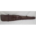 Powell and Son wool-lined leather gun slip. With light age-related scuffing to extremities and minor