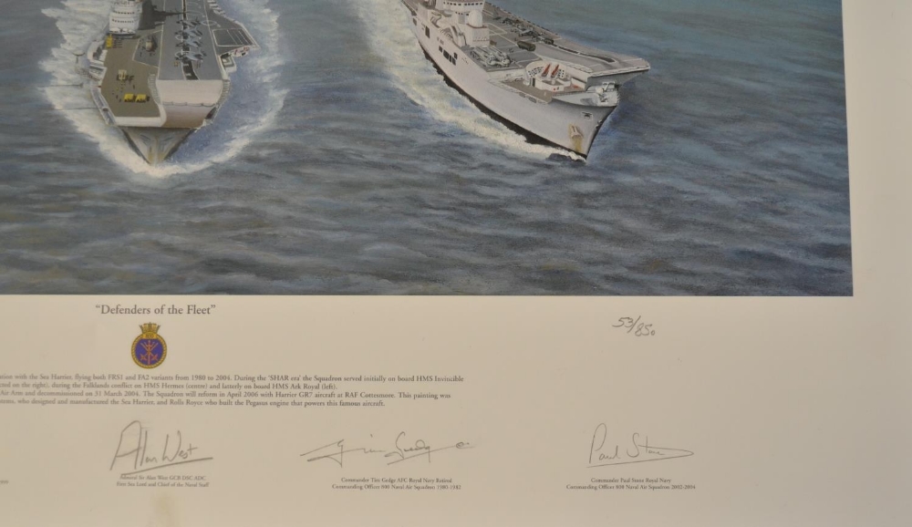 Five limited edition aviation prints, all signed in pencil by the artists, most with signatures of - Bild 5 aus 13