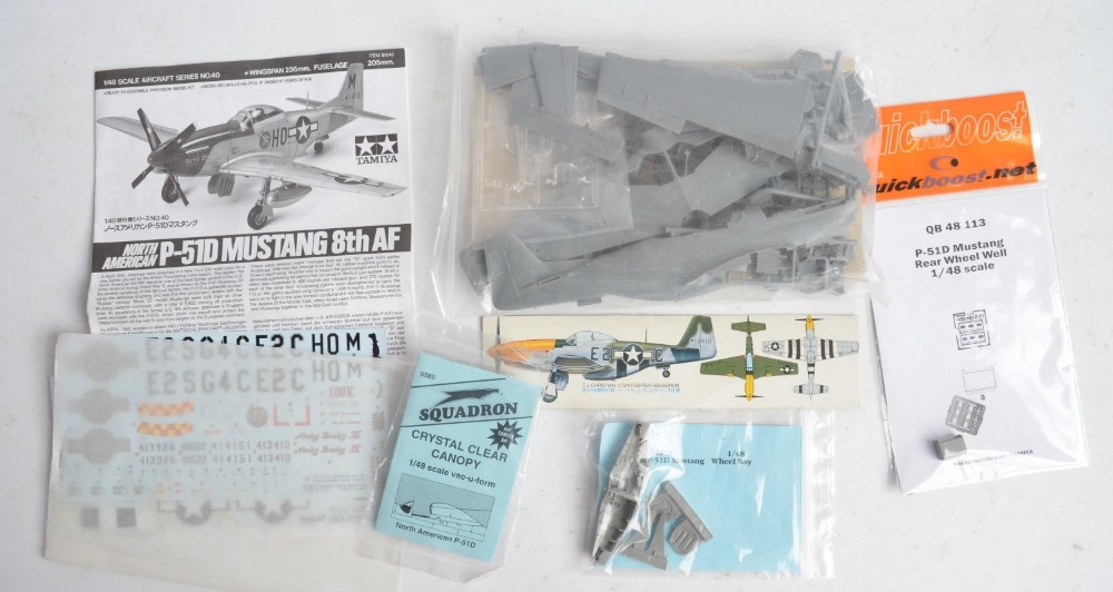 Five unbuilt 1/48 scale plastic model kits, most with extra detailing sets to include Eduard Tempest - Image 7 of 14