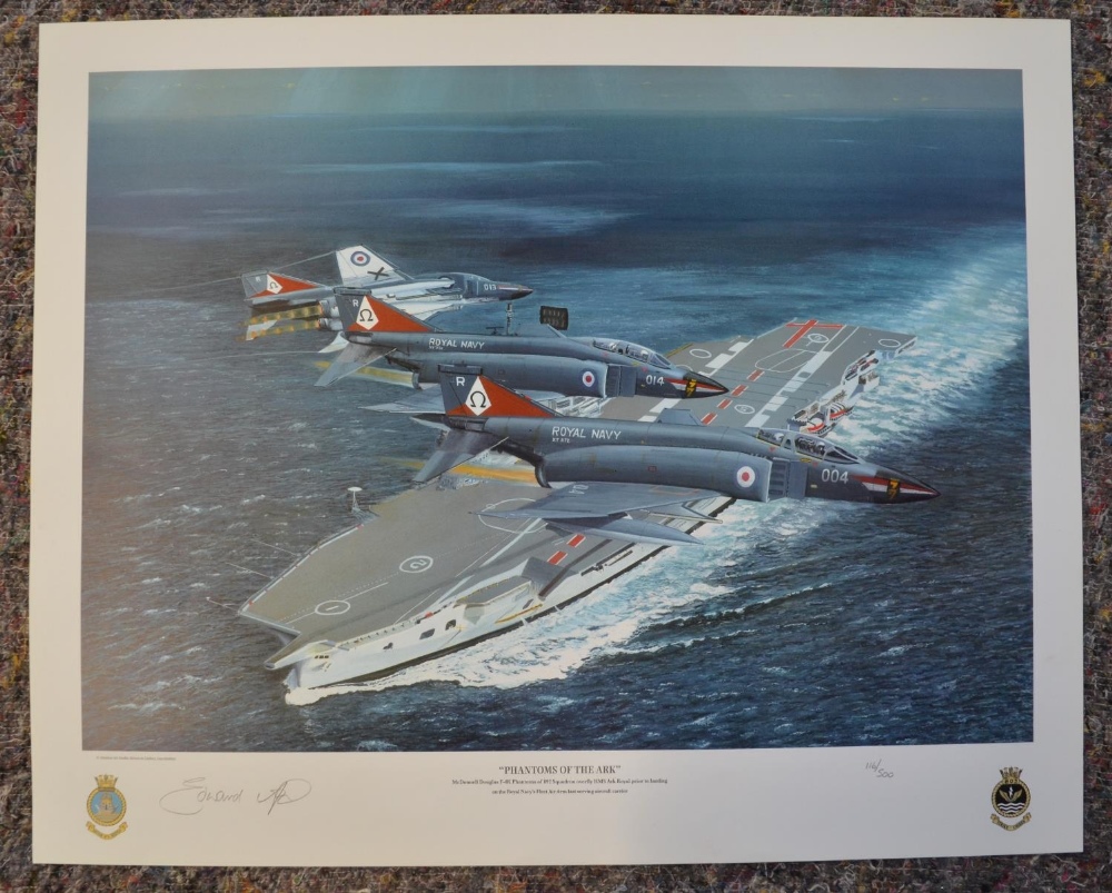 Five limited edition aviation prints, all signed in pencil by the artists, most with signatures of - Bild 2 aus 13