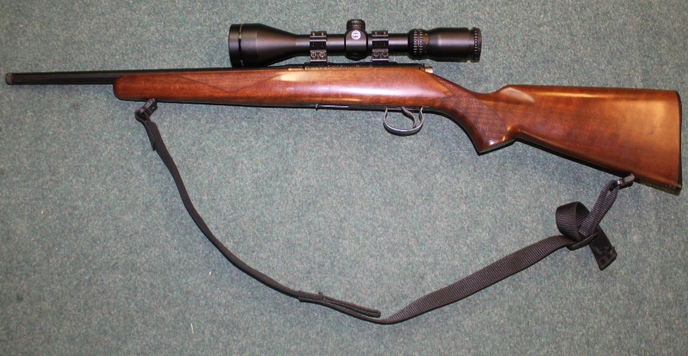 CZ calibre .22 bolt action rifle, fitted with Hawke sport 3/9x50 rifle scope, serial no. A846642 (