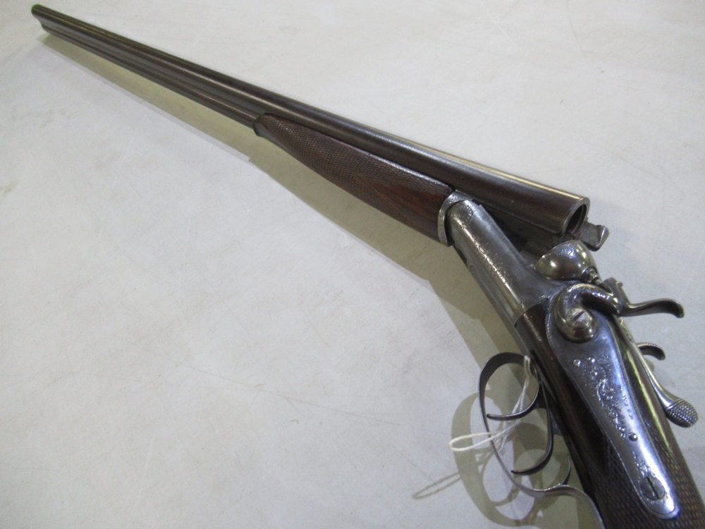 T. Wild 20B side-by-side hammer shotgun, double trigger, barrel length 28.5", overall length , - Bild 2 aus 3