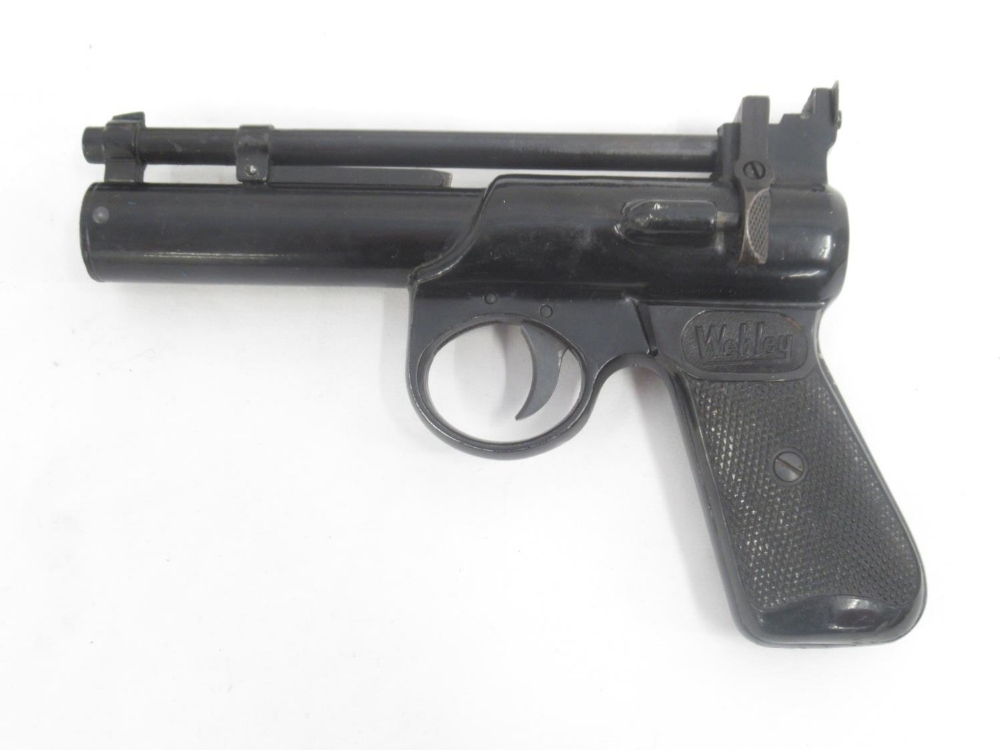 Webley & Scott Junior MK. II over lever air pistol with black leather pistol holder - Image 4 of 8