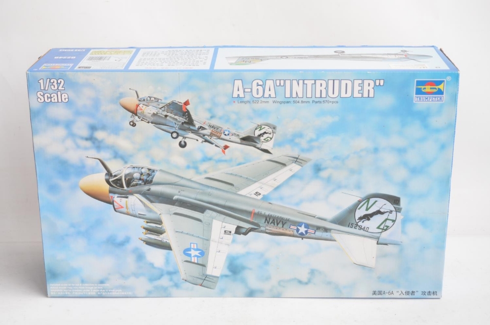 WITHDRAWN Trumpeter 02249 1/32 scale Grumman A-6A Intruder plastic model kit, complete and unstarte