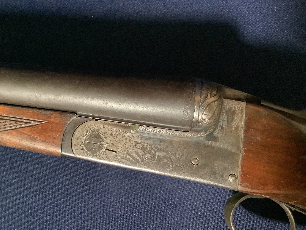 Essex 12 bore side by side double trigger shotgun, barrel length 28', length of pull 14', serial no. - Bild 3 aus 4