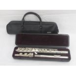 Yamaha 211 silver plated three-piece flute, serial no. 679079 , in fitted case (lacking cleaning