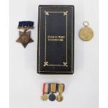 Khedive Star 1882 (Egypt). Victory Medal. To 2578 Sepoy Muzaffar Khan 1-22 Pjb IS. Miniature Victory