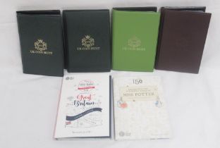 4 UK Coin Hunt folders cont. 50ps 10ps & £2s, The Beatrix Potter 50p Coin Collector Album (filled) &