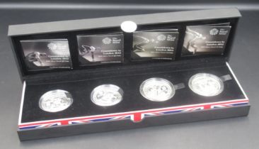 Royal Mint - 'Countdown to London 2012 Four £5 Silver Proof Coin Set', 2009, 2010, 2011 and 2012,
