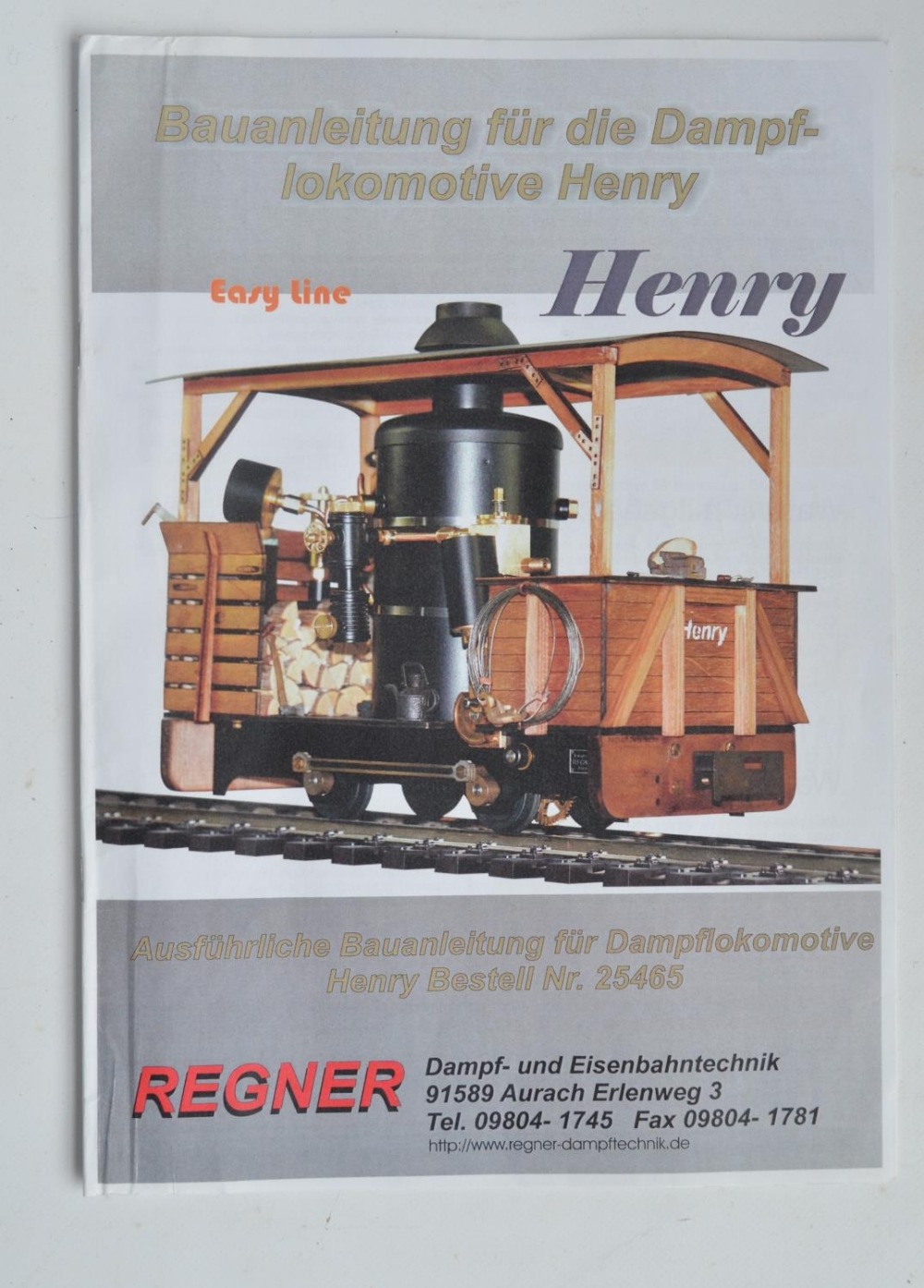 32mm G gauge outdoor metal narrow 0-4-0 steam engine 'Henry' from Regner, with German language - Image 6 of 6