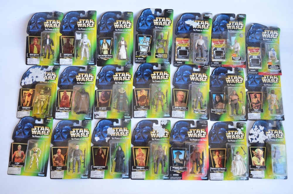 Twenty one Power Of The Force Star Wars action figures from Kenner to include 3x Freeze Frame Action