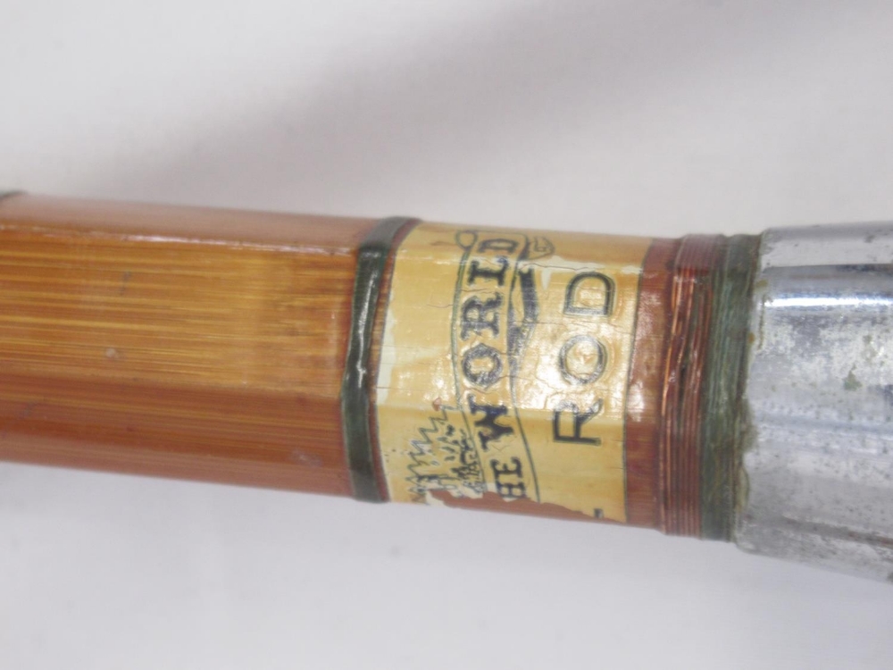 A vintage unmarked split cane pier/boat rod with cork handle, awarded News of the World 'rod of - Image 3 of 6