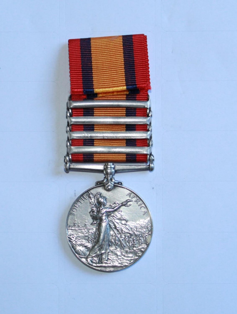 Queens South Africa Medal. To 5044 Pte C. Mundy Prince of Wales Own Hussars. With four clasps, South - Image 2 of 3