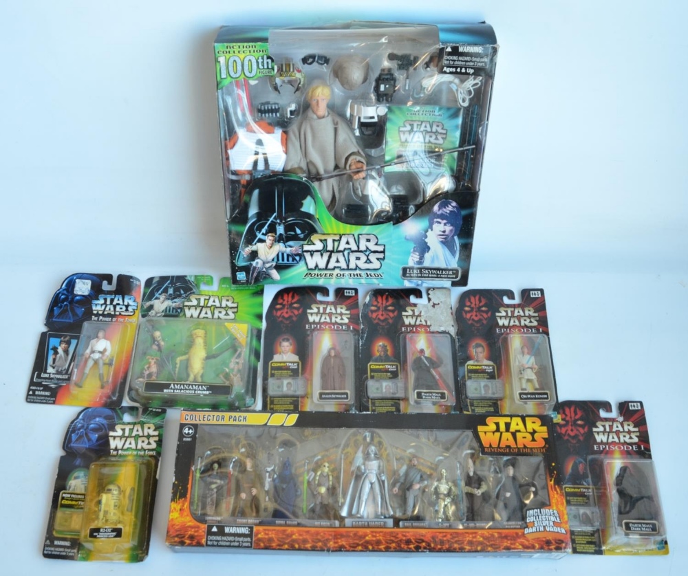 Collection of boxed Star Wars action figures from Hasbro to include 9 figure Revenge Of The Sith