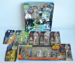Collection of boxed Star Wars action figures from Hasbro to include 9 figure Revenge Of The Sith