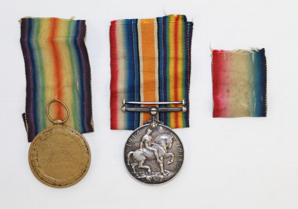 WWI Victory Medal with ribbon, 1914-1918 War Medal with ribbon. Star ribbon. To 13768 A.Cpl H.G. - Image 2 of 2