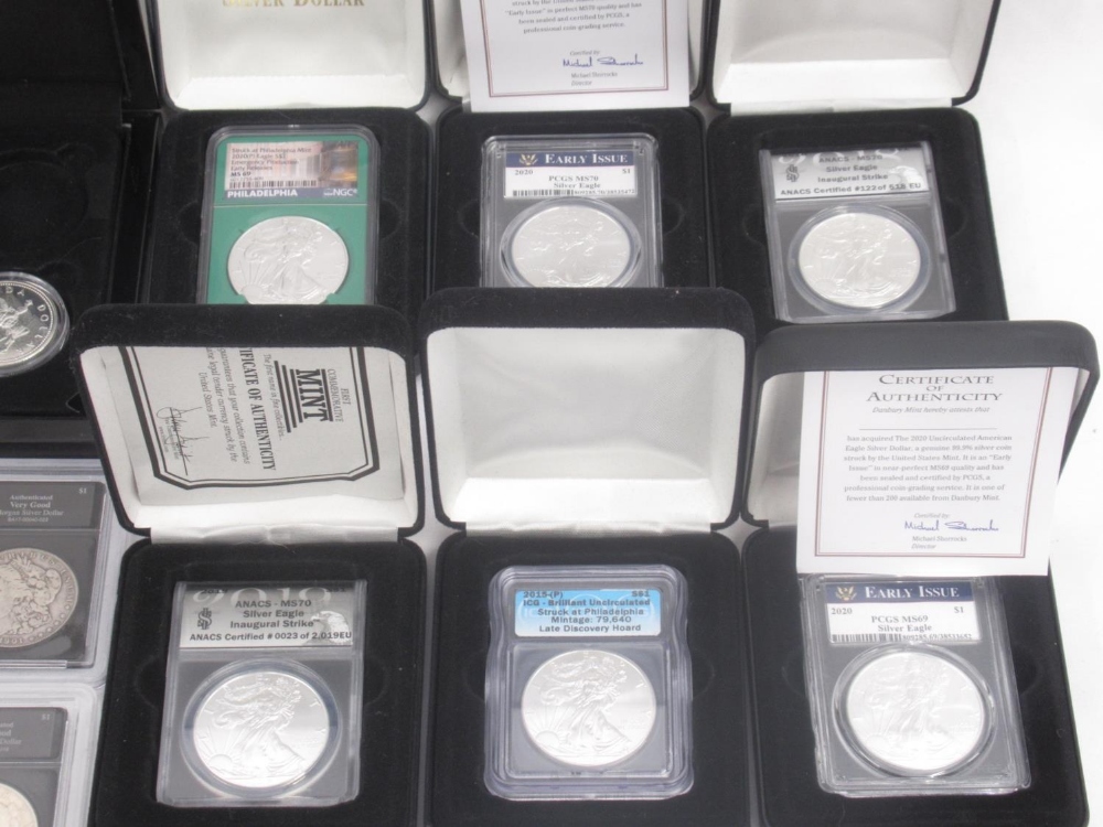 11 American silver dollars encapsulated, 8 Uncirculated Dollars encapsulated, Republic of Palau - Image 2 of 5