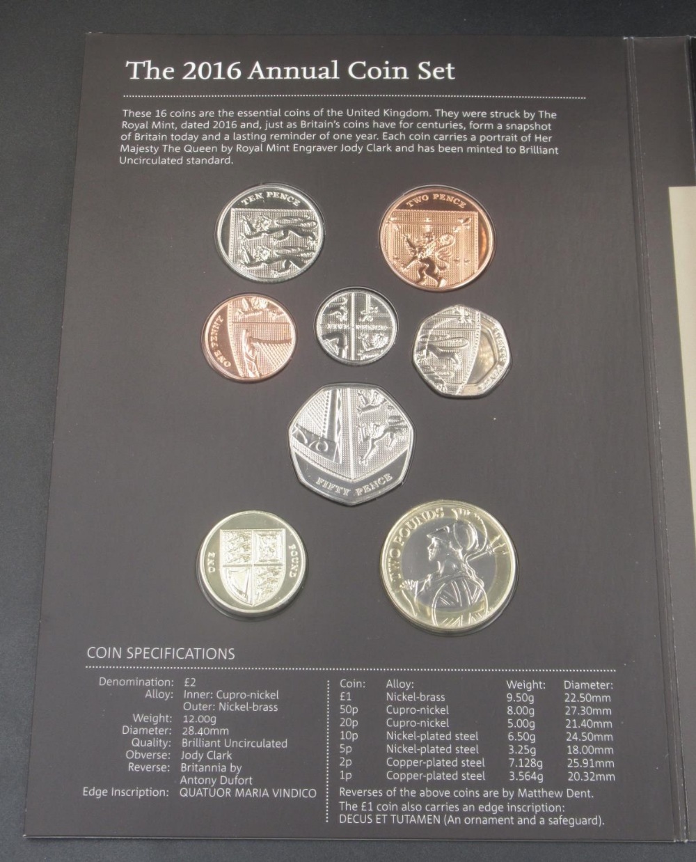 The Royal Mint - 2016 United Kingdom Annual Coin Set, 16 coin set, in original sleeve - Image 2 of 5