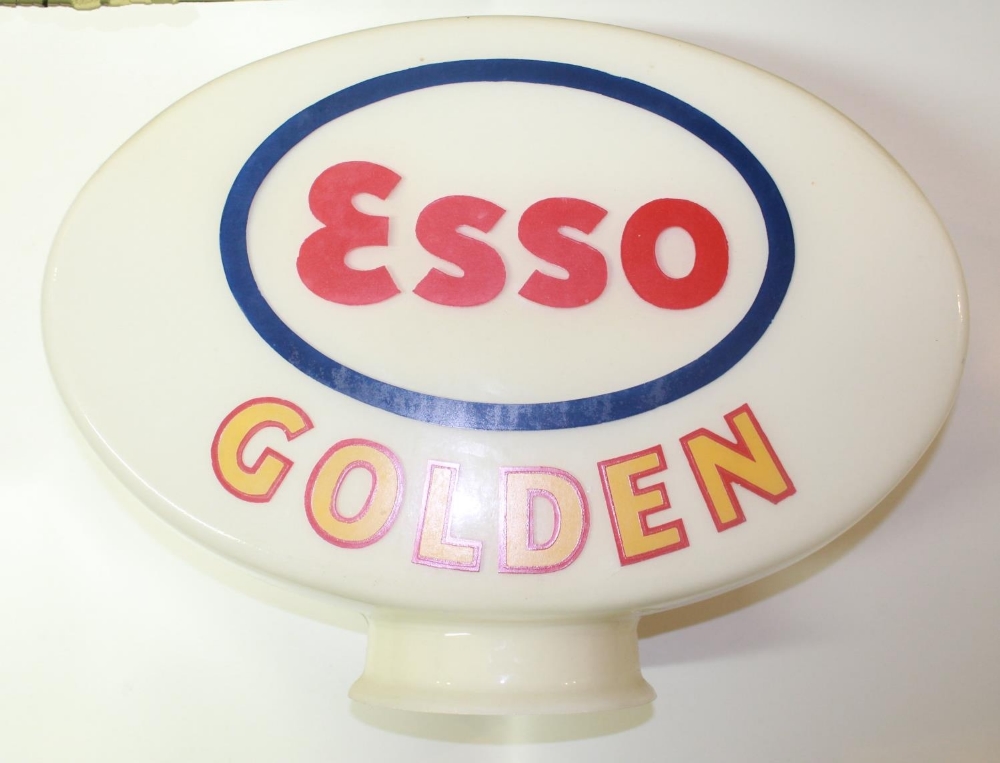 Esso Golden double sided glass petrol pump globe, H38cm W50cm D19cm - Image 2 of 3