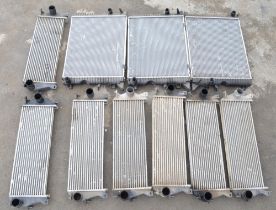 Ten used car radiators, as used with various Land Rover models