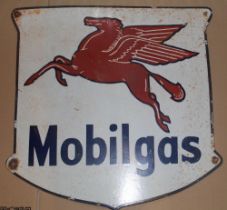 Single sided enamel sign. Pegasus emblem "Mobilgas" 59cmx59cm