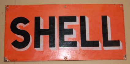 Single sided enamel sign ' SHELL' 48cmx23cm