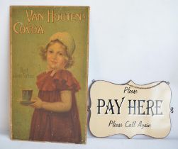 Attractive vintage advertising poster for Van Houten's Cocoa by S Trenner & Son (42.5x73.5cm) and