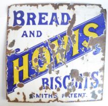 Single sided plate steel enamel advertising sign for Hovis Bread and Biscuits, 60.9x60.6cm