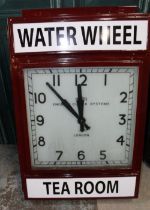 Art Deco single face advertisement clock by Smiths English Clock System of London. Wired for